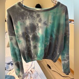 NWT Altar’d State Tie Dye Elastic Waistband Long Sleeve Shirt Soft Top